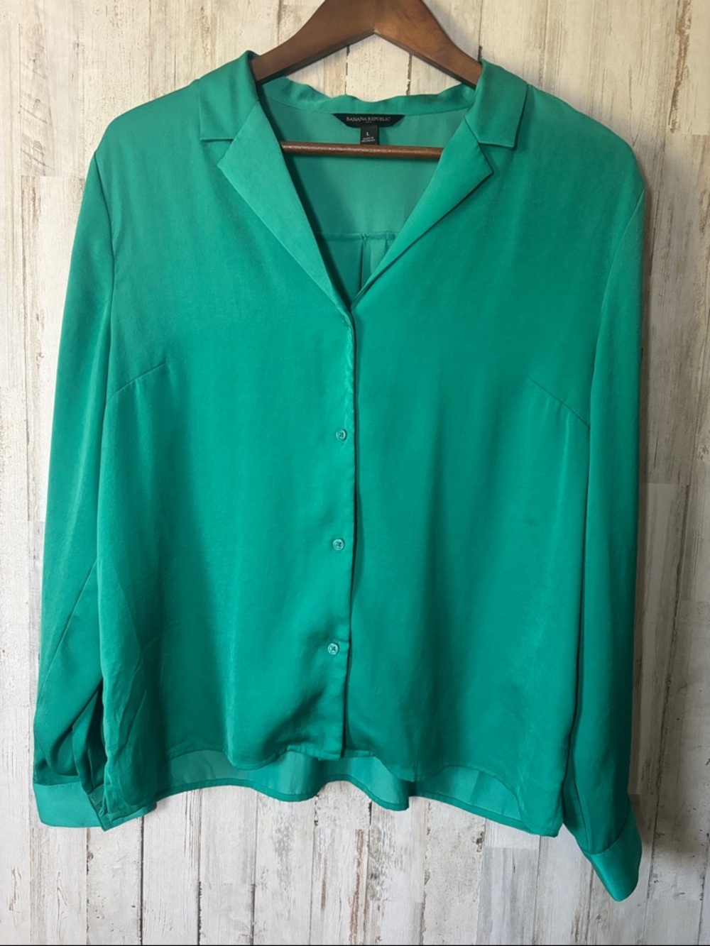 Banana Republic Teal Green Button-Front Blouse